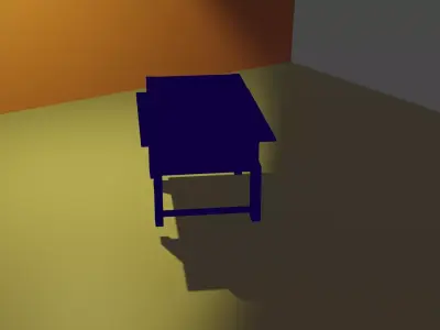 Beautifull Glass Design Big Table Low-poly 3D model