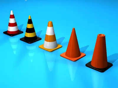 Road cones collection 3D model