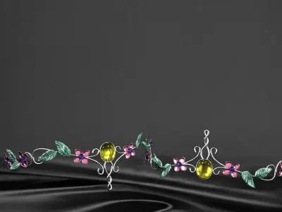 diadem mannequin head with flower crown 3D model