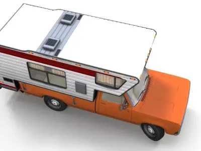 American camper truck Low-poly 3D model