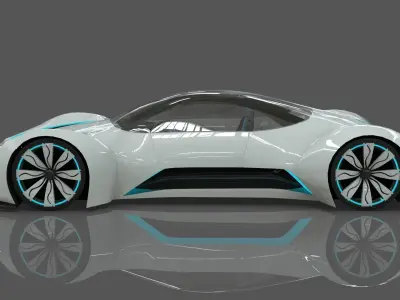 Futuristic Hyper Car Original Design 3D model