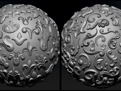 160 Ornament Brushes 4K Alphas and 3D Models- VOL 03 3D model