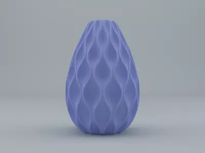 Vase with wave pattern 3D print model