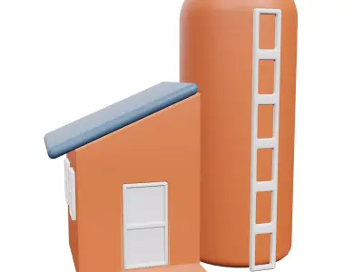 Silo Icon Low-poly 3D model