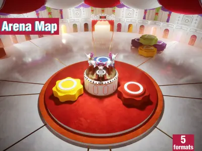 Stylized Squid Game Arena Mingle Carousel Map - Modular  Low-poly 3D model
