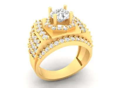 Luxury Multi Layer Diamond Ring for Men 583 3D print model