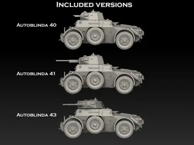 Autoblinda Armored Car 3D print model