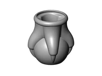 Carved four paws claw legs eagle classic baroque urn and vase 3D print model