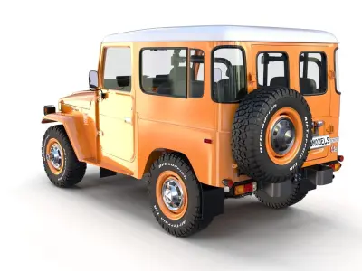 Toyota Land Cruiser FJ 40 Orange with Interior 3D model