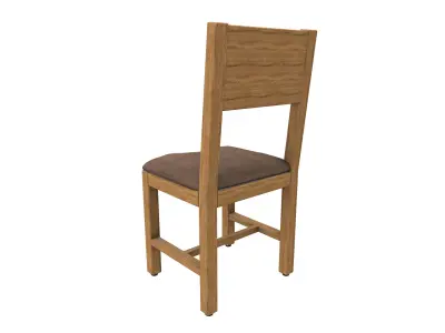 Single Wooden Chair 3D Model VR Low-poly 3D model