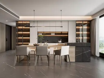 Dining room  Dining interior  Dining table 26 3D model