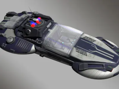 Cyber Police Car Low-poly 3D model