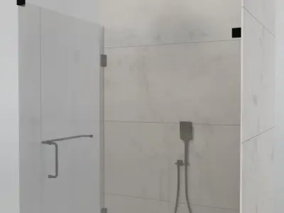 Shower corner with glass door 3D model