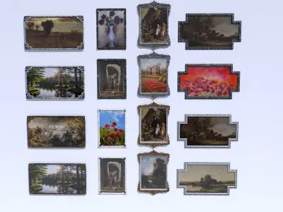 Marble Picture Frames Low-poly 3D model
