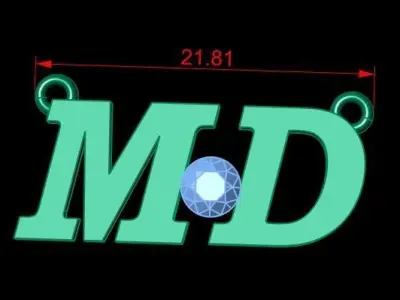 Alphabets Pendants 3d Printable Model 3D print model