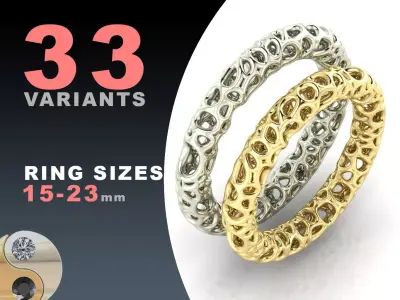 Wedding ring set 3D print model