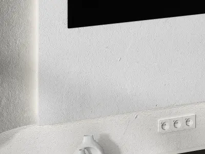 TV Wall kit Modern minimal wave wall 3D model