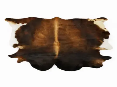 Cowhide Rug Europe Dark Brown 3D model