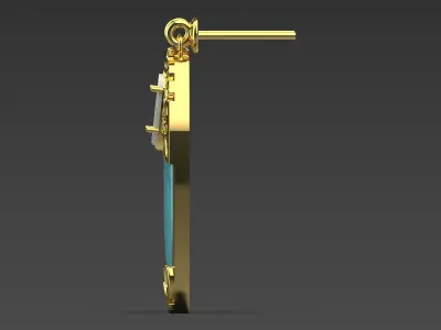 gemstone gold ring ge0043 3D print model