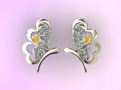 Butterfly Earrings Luxury 3D print model