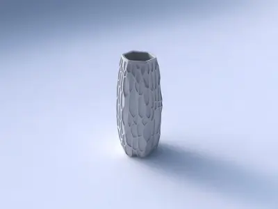 Vase hexagon with organic dents 3D print model