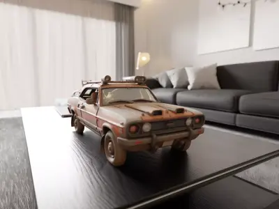 steampunk car 3D print model