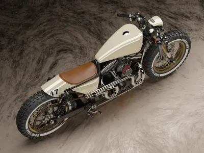 Custom Harley Davidson Cafe Racer Low-poly 3D model