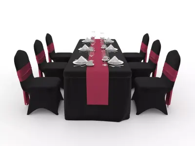 Banquet Table and Chair 122 3D model