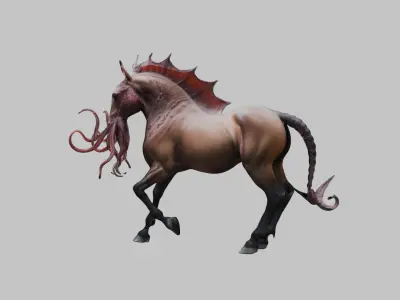 Fantasy Octopuss Horse  Low-poly 3D model