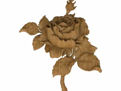 Carved panel painting STL 3D model 9