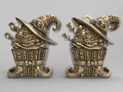 witch hat cup cake decor 2  3D print model