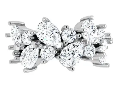 Pear Round Cut Diamond Ring 4505 3D print model