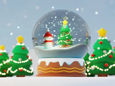 Cute Snow Globe 3D model