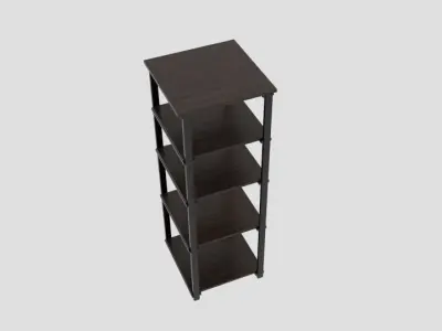  Origami Folding Decorative 4-Shelf Rack Straight Low-poly 3D model