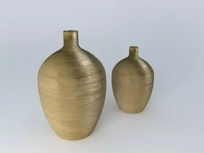 Brushed Gold vessels Free 3D model