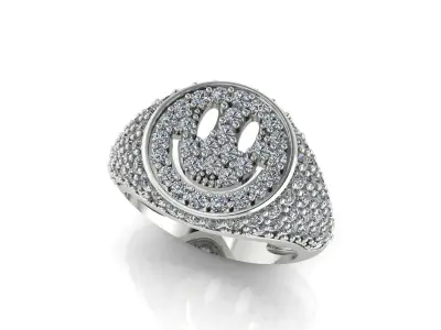 Smiley Ring 3D print model