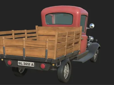 Stylized Truck Low-poly 3D model