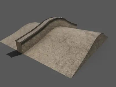 skatepark 9 piece set Low-poly 3D model