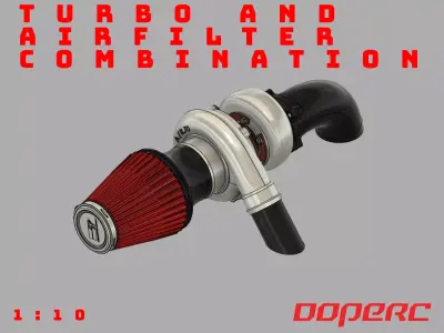 1to10 RC Turbo and Airfilter Combination Full 3D print model