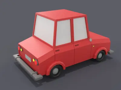 Cartoon Low Poly Cars 3D model