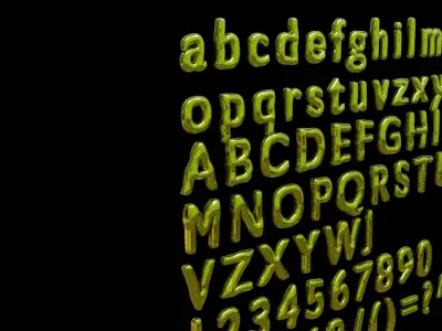 Alphabet and Numbers 3D Low-poly 3D model