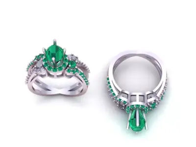 Regal Marquise Diamond Ring 3D Printable Model 3D print model