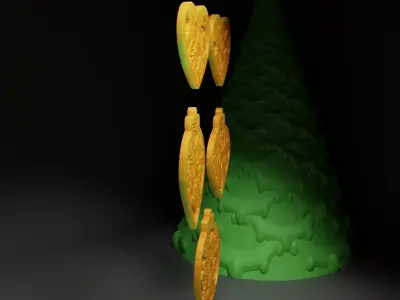 Christmas Ornament - Pendant - Christmas Tree Set  3D print model