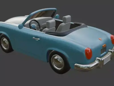 cartoon 3d blue car model for 3D Printing  3D print model