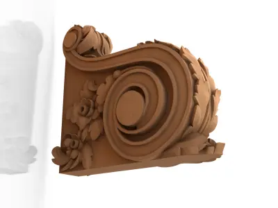 Decorative Bracket carved classic cnc 3d printing 03  3D print model
