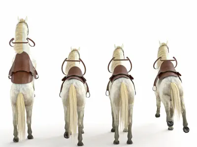 Realistic Horse 3D Model - With Bridle  Low-poly 3D model