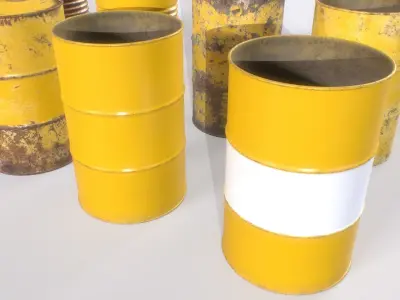 Barrel PBR Pack 4 Low-poly 3D model