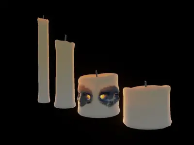 SpooOOOOOKY candles Low-poly 3D model