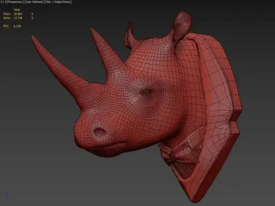 Decorative head rhino 3D model