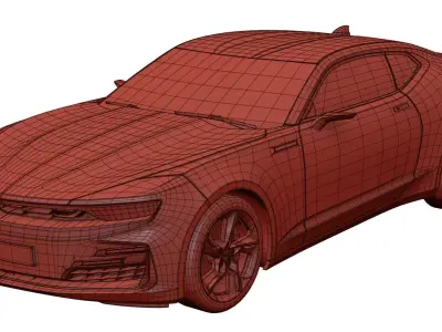 American muscle car unbranded 3D model